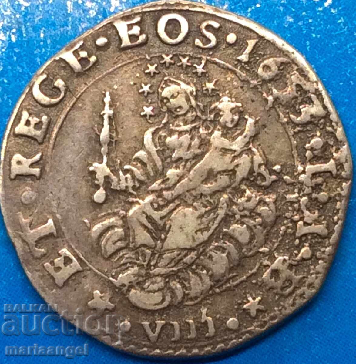 Italy 8 soldi 1653 1/16 Scudo Genoa Doge extremely rare