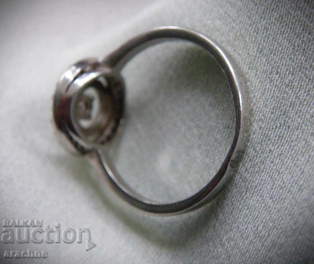 Auction  Silver German ring with mountain crystals