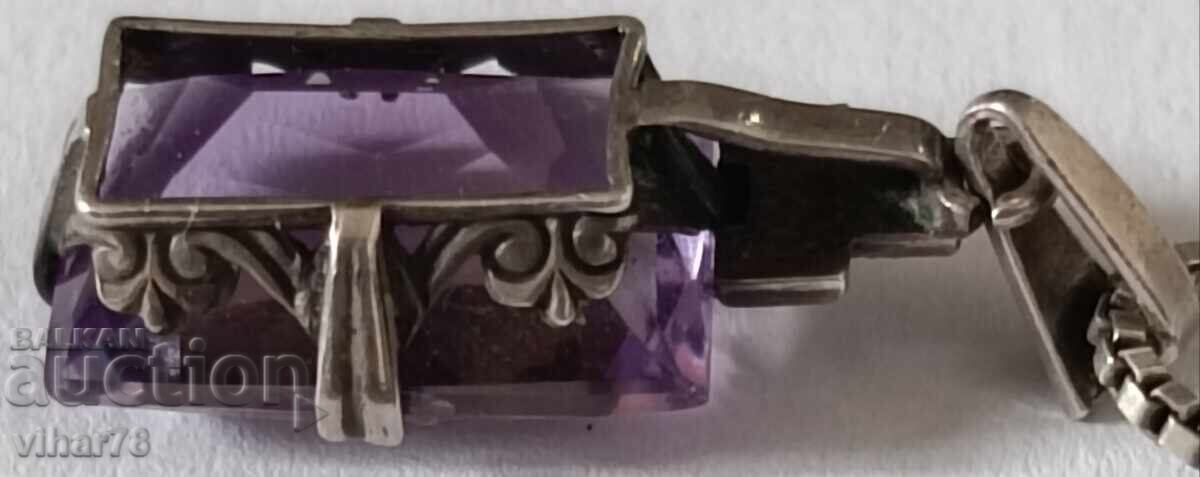 Аукцион СРЕБЪРНО КОЛИЕ С АМЕТИСТ Аукцион СРЕБЪРНО КОЛИЕ С АМЕТИСТ