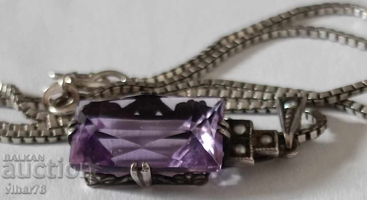 Доставка на СРЕБЪРНО КОЛИЕ С АМЕТИСТ Доставка на СРЕБЪРНО КОЛИЕ С АМЕТИСТ