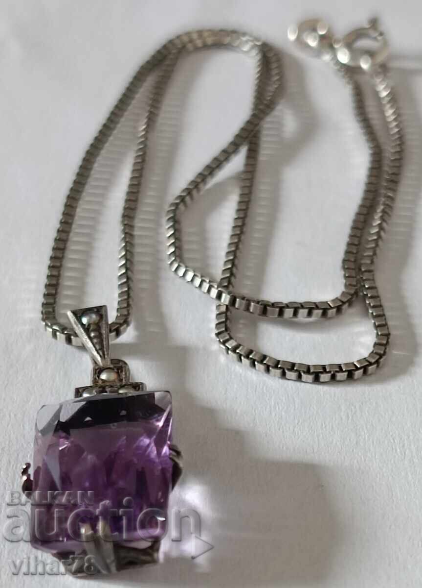 СРЕБЪРНО КОЛИЕ С АМЕТИСТ - 5 СРЕБЪРНО КОЛИЕ С АМЕТИСТ - 5