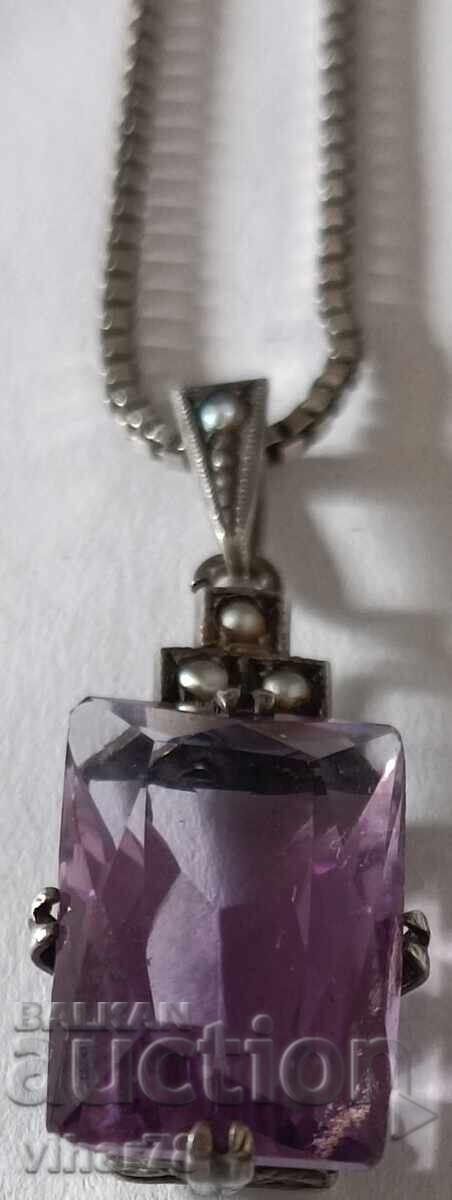 СРЕБЪРНО КОЛИЕ С АМЕТИСТ - 6 СРЕБЪРНО КОЛИЕ С АМЕТИСТ - 6