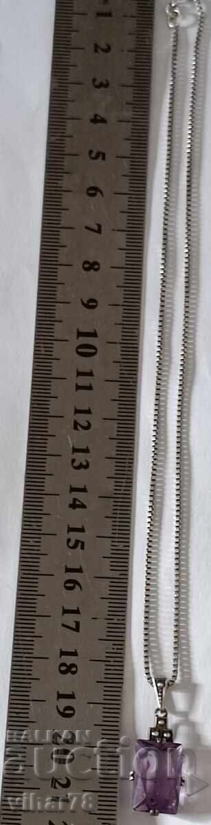 СРЕБЪРНО КОЛИЕ С АМЕТИСТ - 7 СРЕБЪРНО КОЛИЕ С АМЕТИСТ - 7