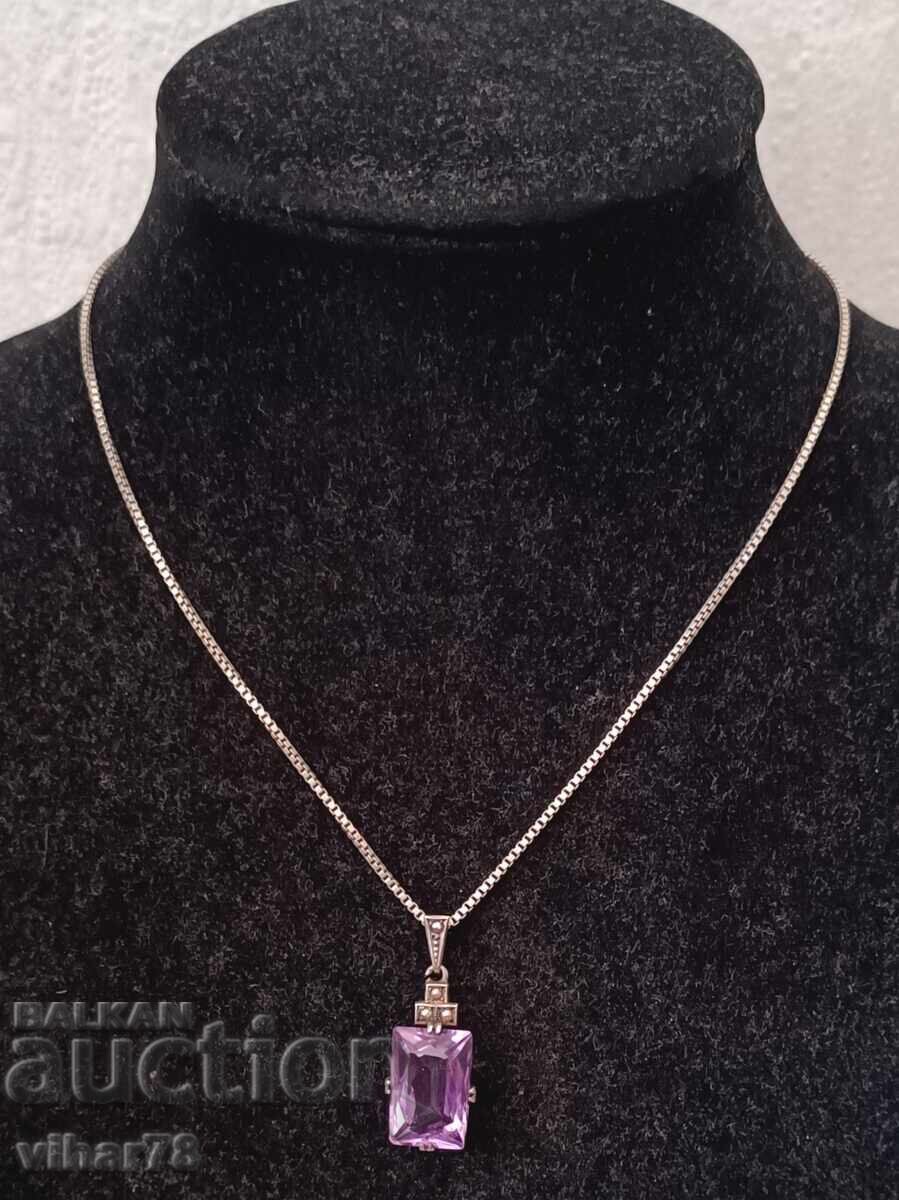 COLAR DE ARGINT CU AMETIST