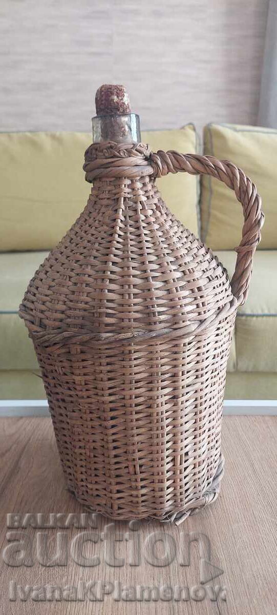 Auction Damajana knitted retro height 40cm Auction Damajana knitted retro height 40cm