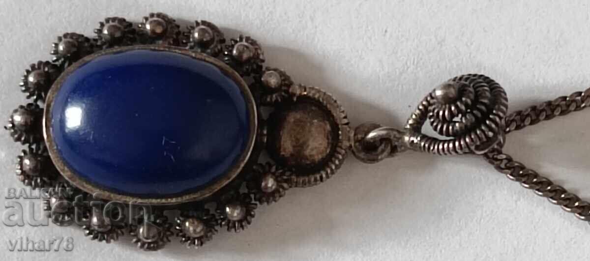 OLD SILVER PENDANT WITH CHAIN - 5 OLD SILVER PENDANT WITH CHAIN - 5