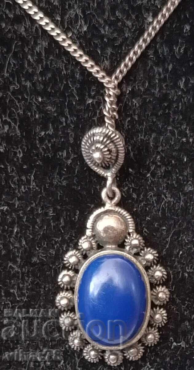 OLD SILVER PENDANT WITH CHAIN