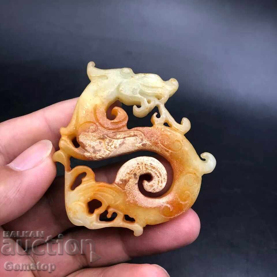 218.05 pcs natural jade amulet dragon