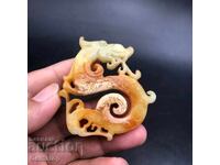 218.05 pcs natural jade amulet dragon