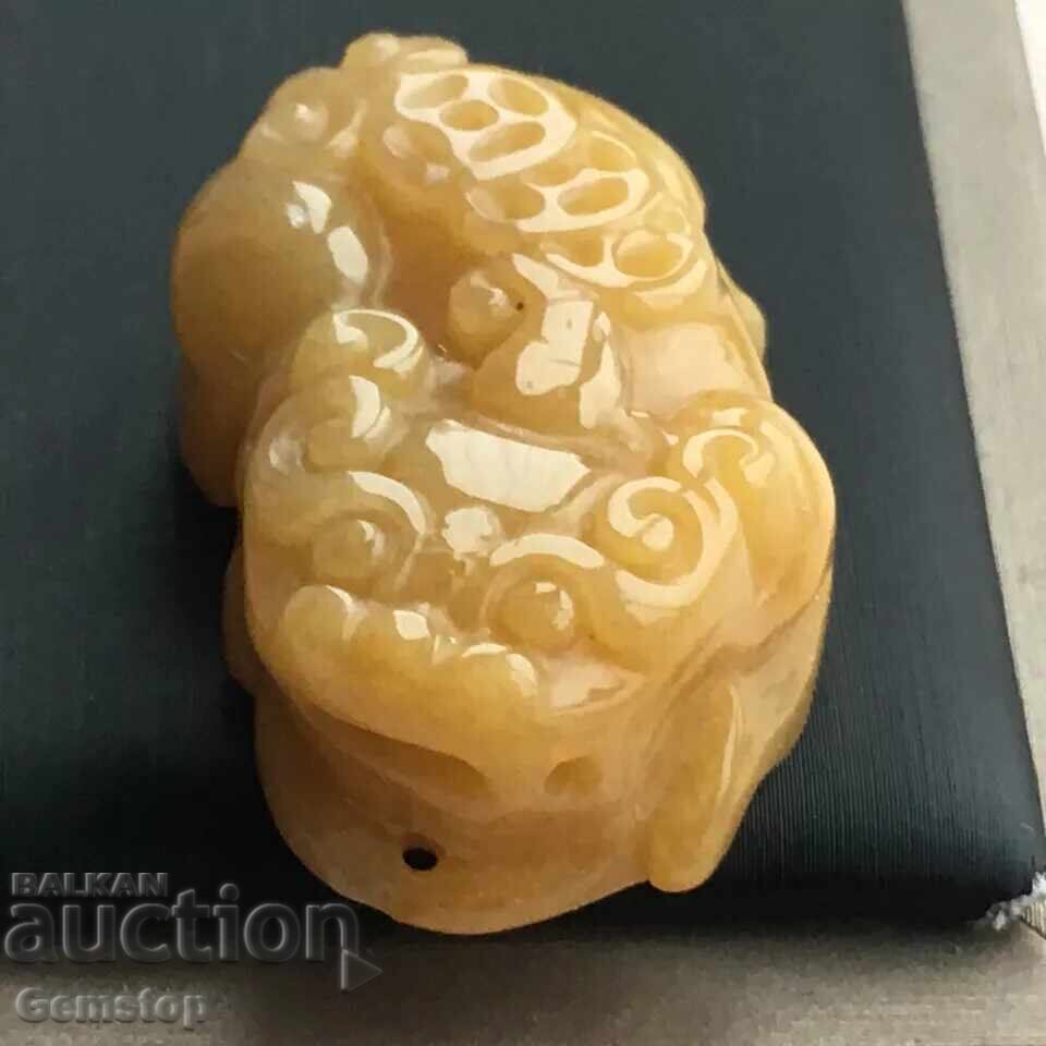 86.15 pcs natural jade pendant pixiu cert.ZJJJTC 86.15 pcs natural jade pendant pixiu cert.ZJJJTC