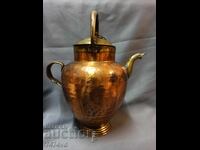 OLD COPPER WATER VESSEL WITH SNAKE