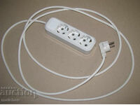 Extension cord 2.85 m, three-way power strip with key removed, excellent