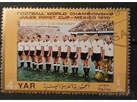 Ștampila pentru sport/fotbal Yemen de Nord 1970