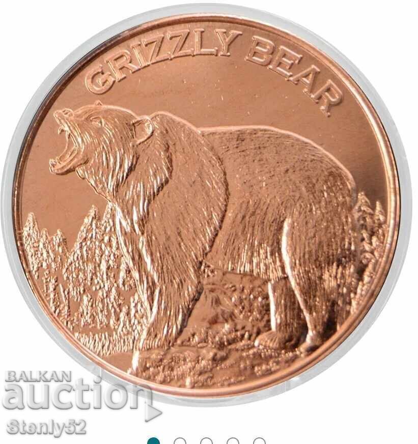 1 ουγκιά μπάρα χαλκού 99,9% Grizzly.