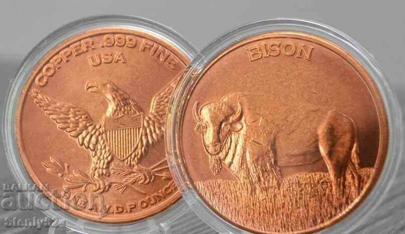 Auction 1 oz copper bar 99.9% (copper round bar) Auction 1 oz copper bar 99.9% (copper round bar)