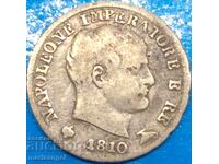 Napoleon 5 soldi 1810 M - Milan Italy silver - quite rare