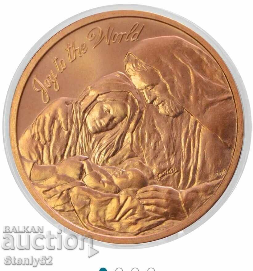 1 oz copper bar 99.9%, "Christmas"