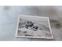 Photo Pomorie Three young girls in swimsuits on the dunes 1939