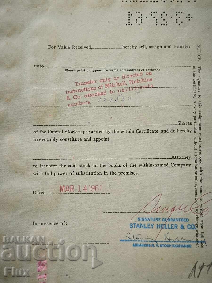 Share Certificate | Commonwealth Oil Refining Inc | 1961 - 6 Share Certificate | Commonwealth Oil Refining Inc | 1961 - 6