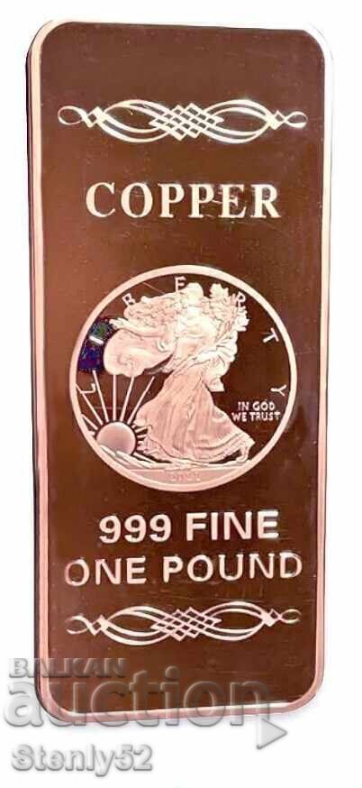 1 pound copper bar (0.454 g) Wolking Liberty & Eagle 1 pound copper bar (0.454 g) Wolking Liberty & Eagle