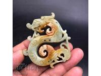 234.25 pcs natural jade dragon amulet