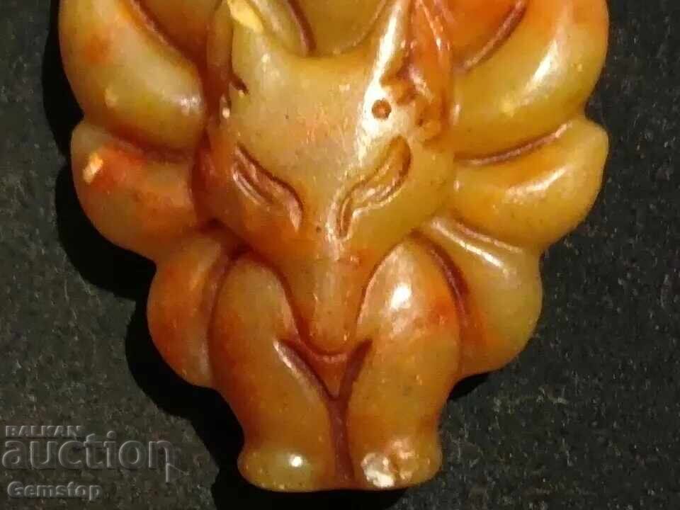 Auction 129.40 pcs natural jade amulet fox Auction 129.40 pcs natural jade amulet fox
