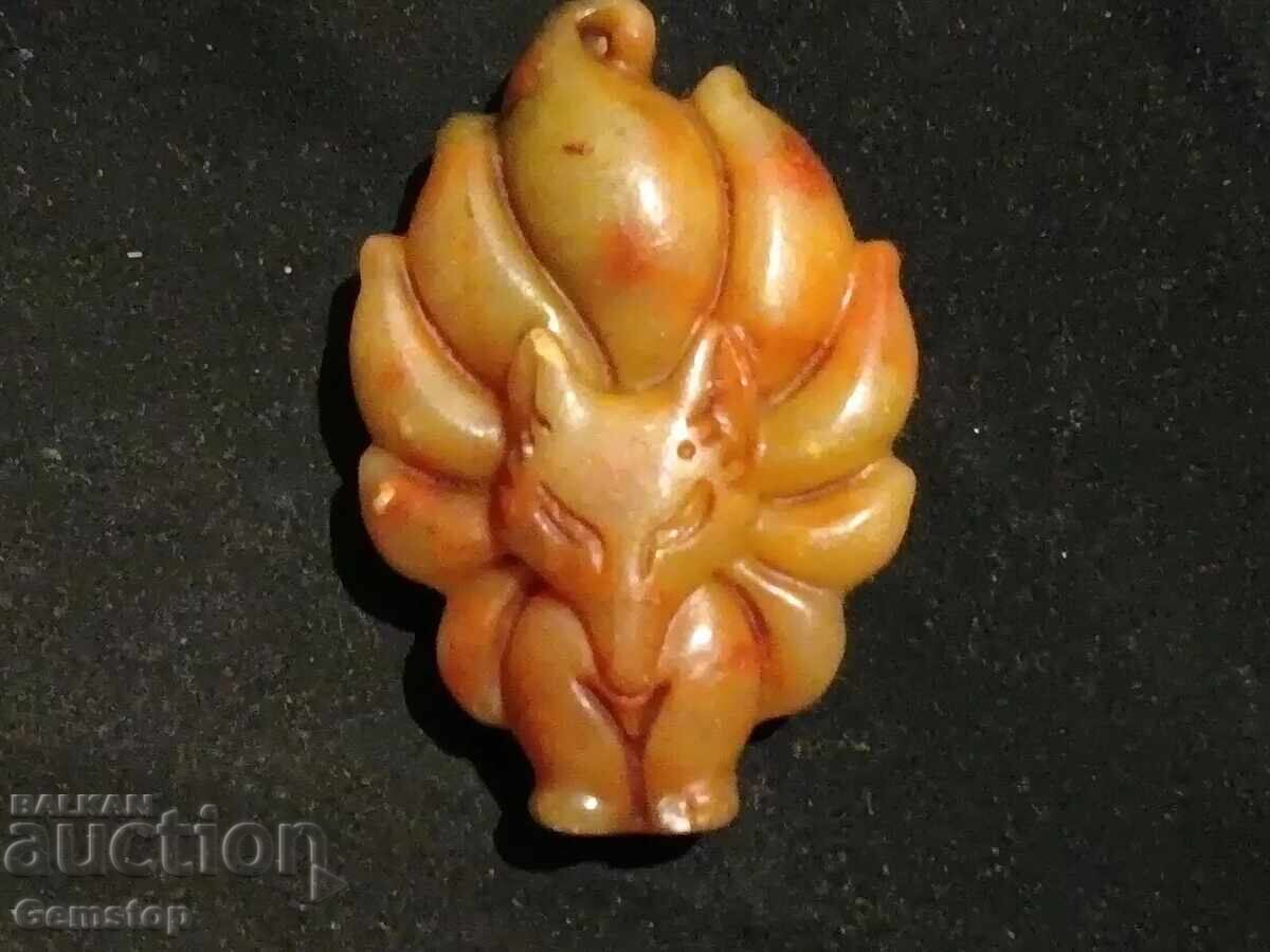 129.40 pcs natural jade amulet fox