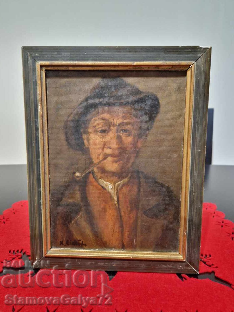 Pictură belgiană foarte veche în ulei pe pânză Pictură belgiană foarte veche în ulei pe pânză