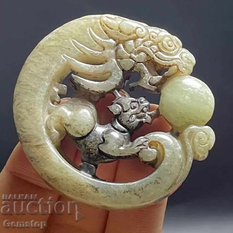 216.65 pcs natural jade dragon amulet - 5