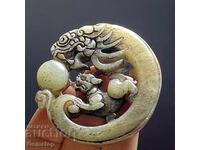 216.65 pcs natural jade dragon amulet