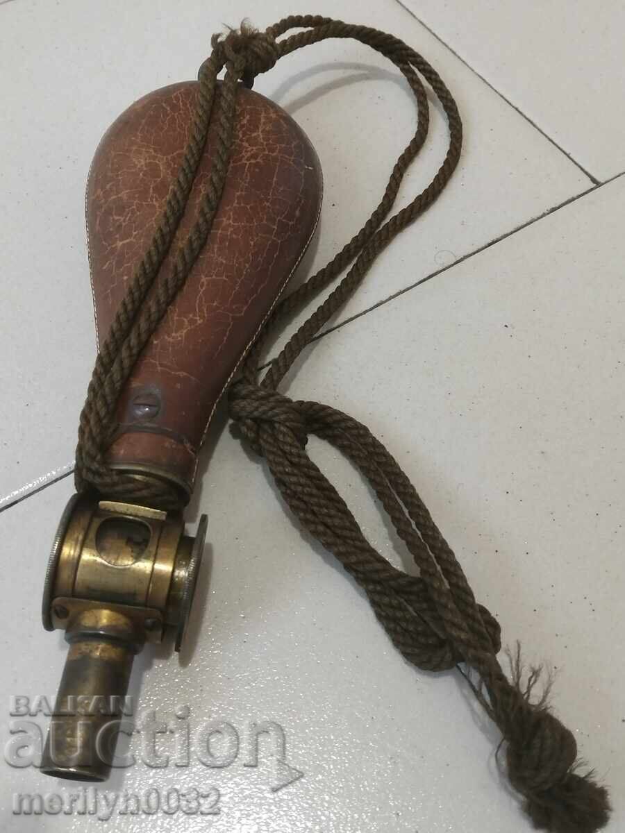 Παλιά χαϊδουτική μπαρουτόθήκη με δοσομετρητή για τουφέκι, πιστόλι - 7 Παλιά χαϊδουτική μπαρουτόθήκη με δοσομετρητή για τουφέκι, πιστόλι - 7