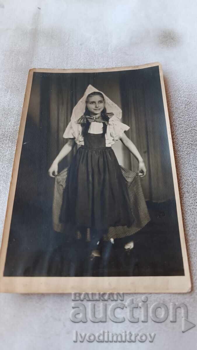 Photo Sofia Young girl in carnival uniform 1951