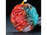 173.50k natural pendant amulet jade dragon