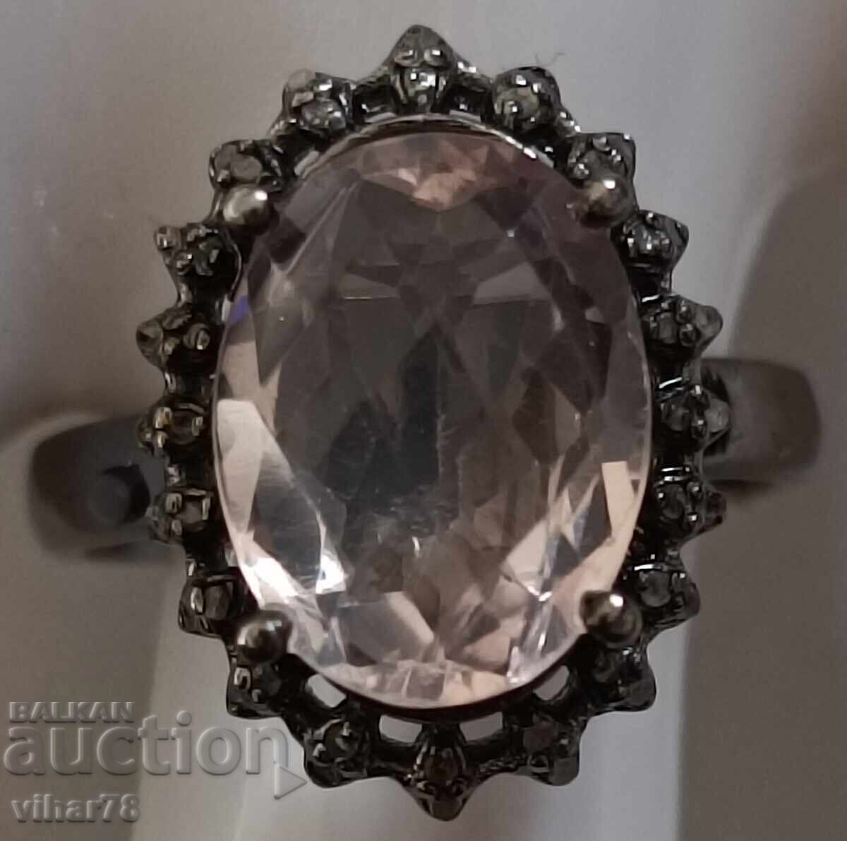 silver ring with aquamarine and surrounded by a scale of diamonds with price 199.99 BGN | € 102.25 silver ring with aquamarine and surrounded by a scale of diamonds with price 199.99 BGN | € 102.25