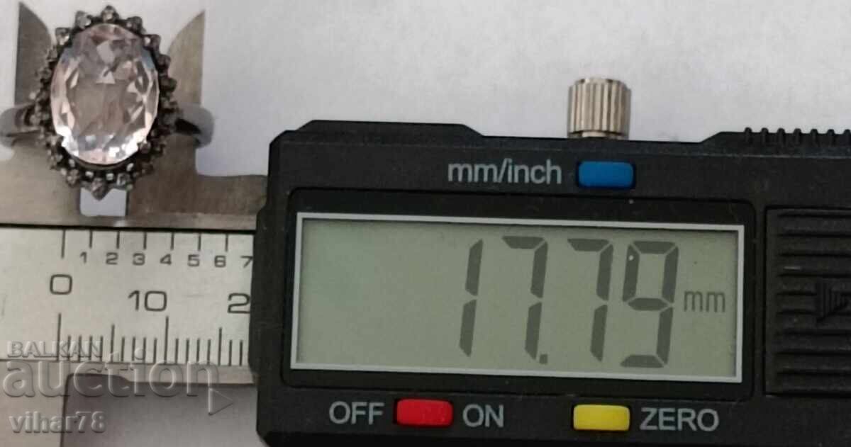 silver ring with aquamarine and surrounded by a scale of diamonds - 5 silver ring with aquamarine and surrounded by a scale of diamonds - 5