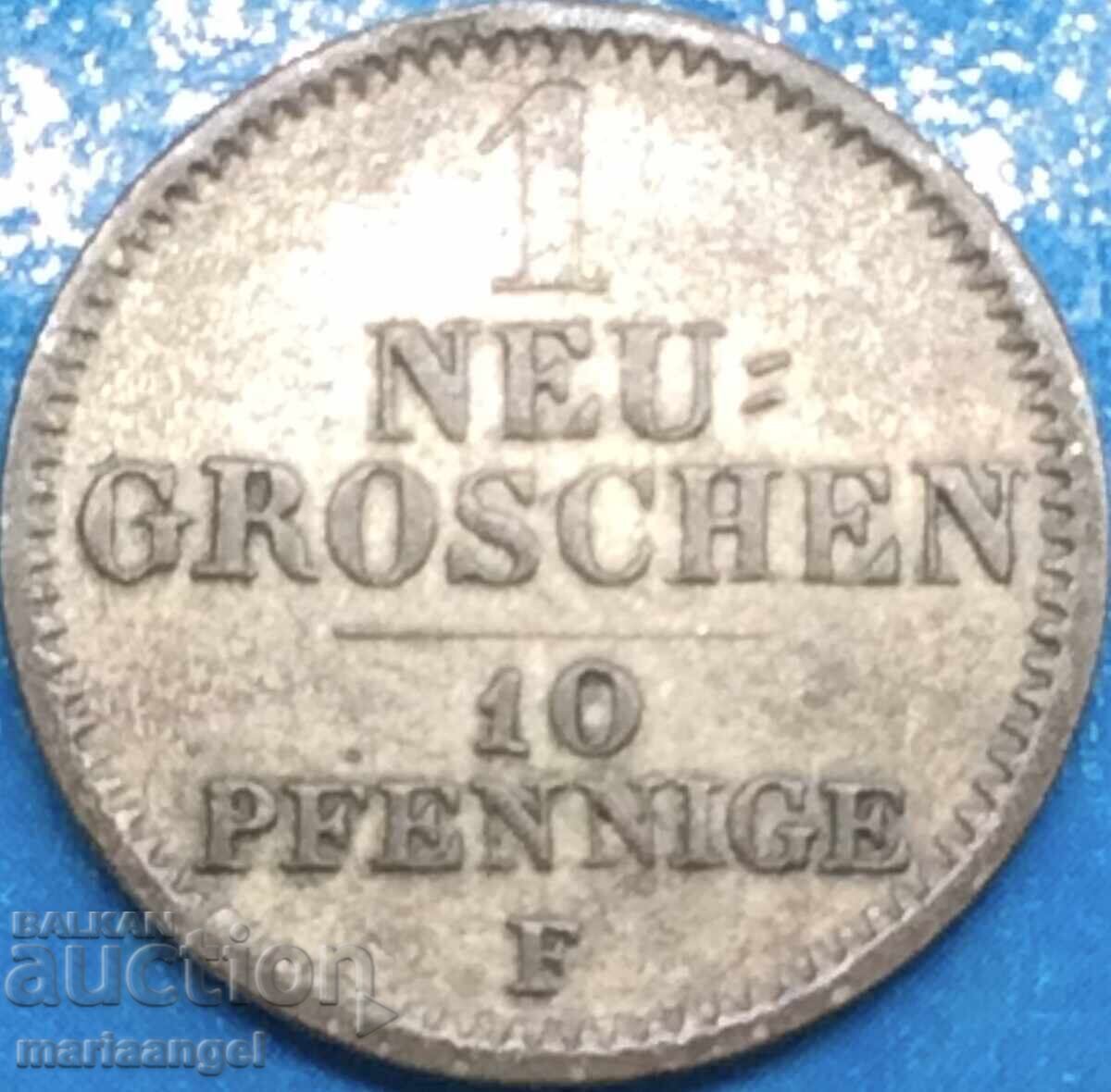 Saxony 1 new groschen 10 pfennig 1856 Germany ασημί