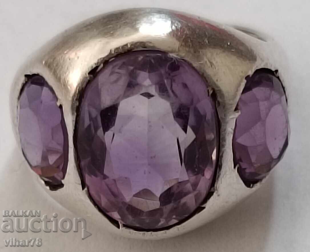 Old silver ring with amethysts with price 139.99 BGN | € 71.58 Old silver ring with amethysts with price 139.99 BGN | € 71.58