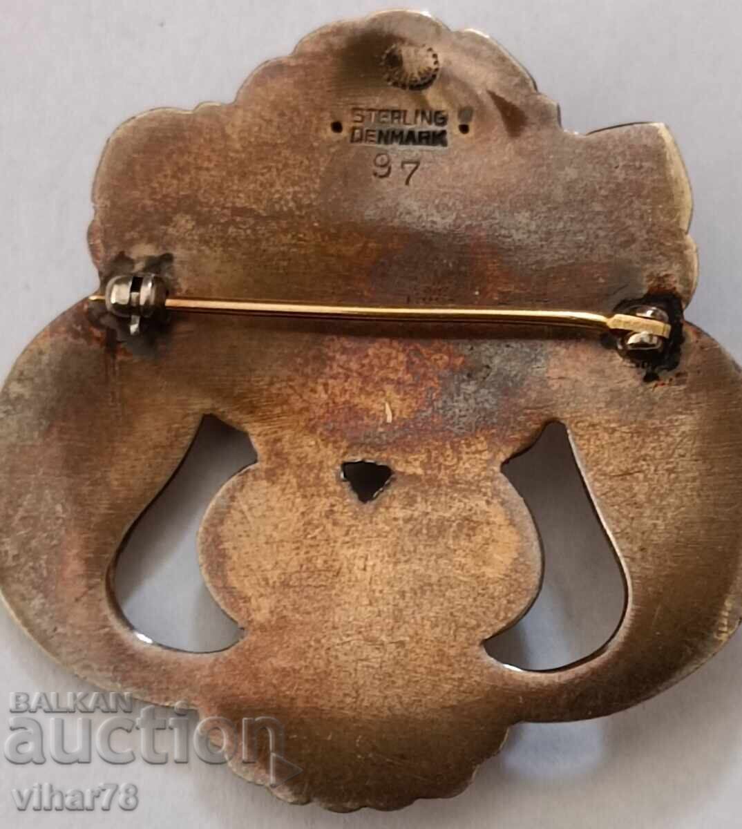 Vintage Silver Orchid Brooch - Georg Jensen - 6 Vintage Silver Orchid Brooch - Georg Jensen - 6