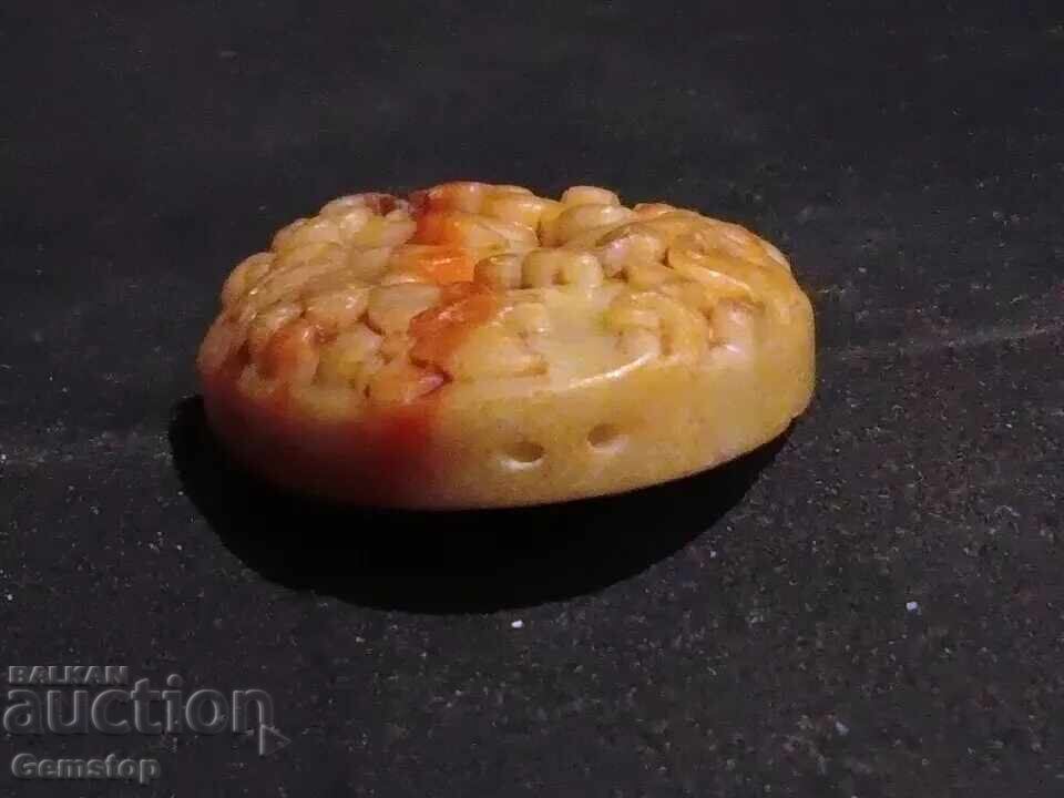 229.55к-тa естествен нефрит амулет пеперуда - 5