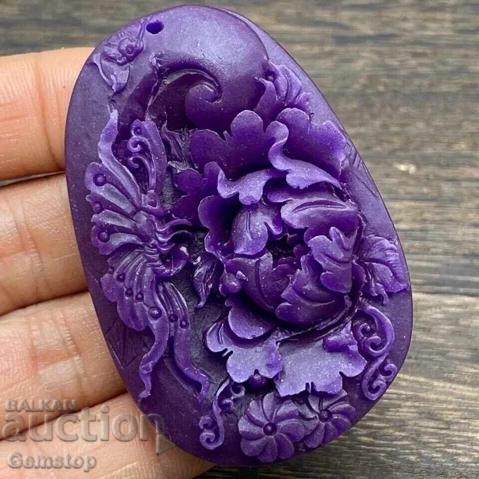 156.60 к-тa естествена висулка нефрит цвете 156.60 к-тa естествена висулка нефрит цвете