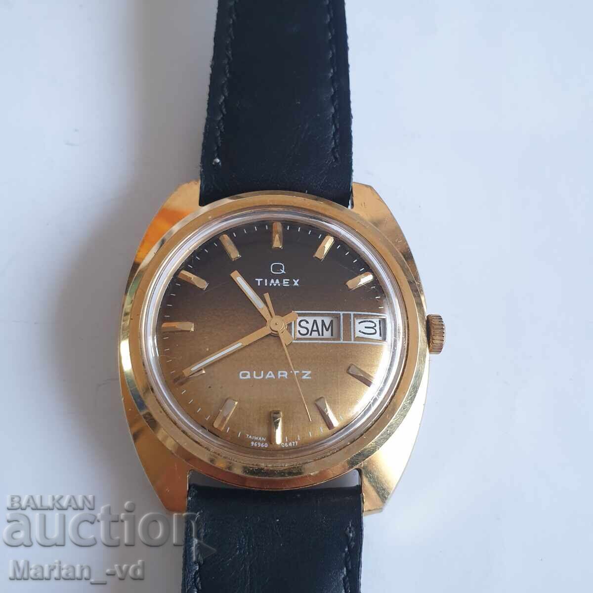 Δημοπρασία Ανδρικό επιχρυσωμένο ρολόι χαλαζία TIMEX Q