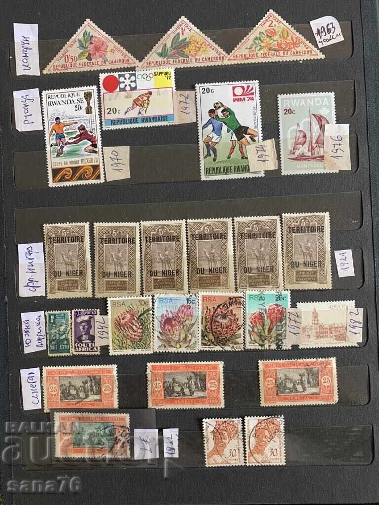 Lot of old stamps from 5 countries in Africa - 1921 to 1982 Lot of old stamps from 5 countries in Africa - 1921 to 1982
