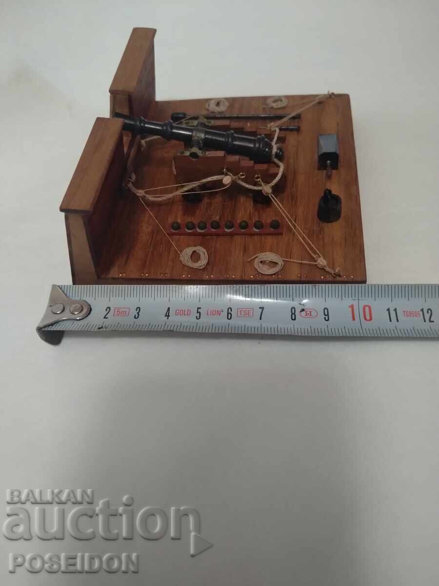 CANNON, CANNON BATTERY ON A SAILING VESSEL, MODEL - 5 CANNON, CANNON BATTERY ON A SAILING VESSEL, MODEL - 5