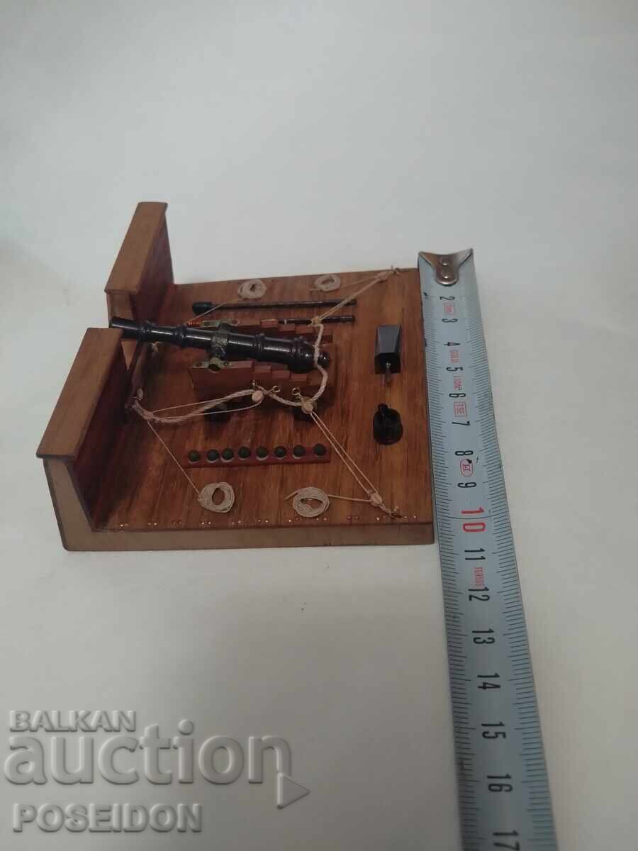 CANNON, CANNON BATTERY ON A SAILING VESSEL, MODEL - 6 CANNON, CANNON BATTERY ON A SAILING VESSEL, MODEL - 6