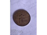 1 franc 1942 Bronz francez din Madagascar