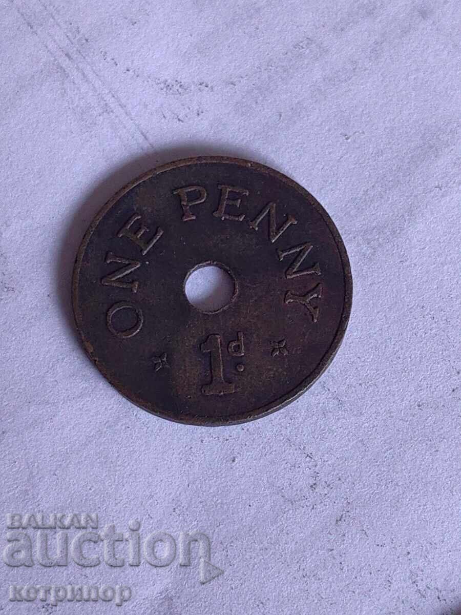 1 penny 1966 Zambia copper