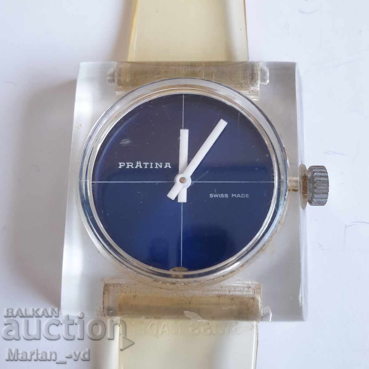 PRATINA Swiss retro transparent acrylic watch with price 40.00 BGN | € 20.45 PRATINA Swiss retro transparent acrylic watch with price 40.00 BGN | € 20.45