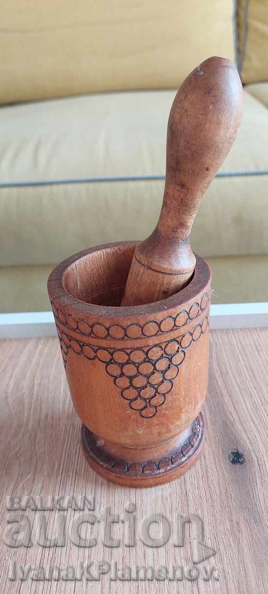 Auction  Wooden retro mortar for collectors