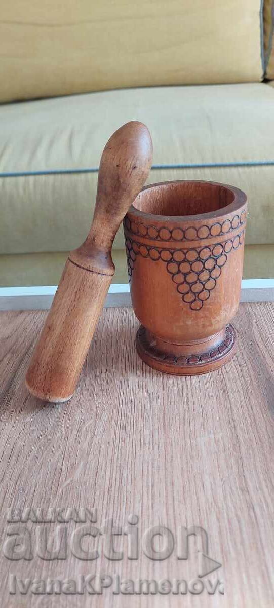 Wooden retro mortar for collectors - 5
