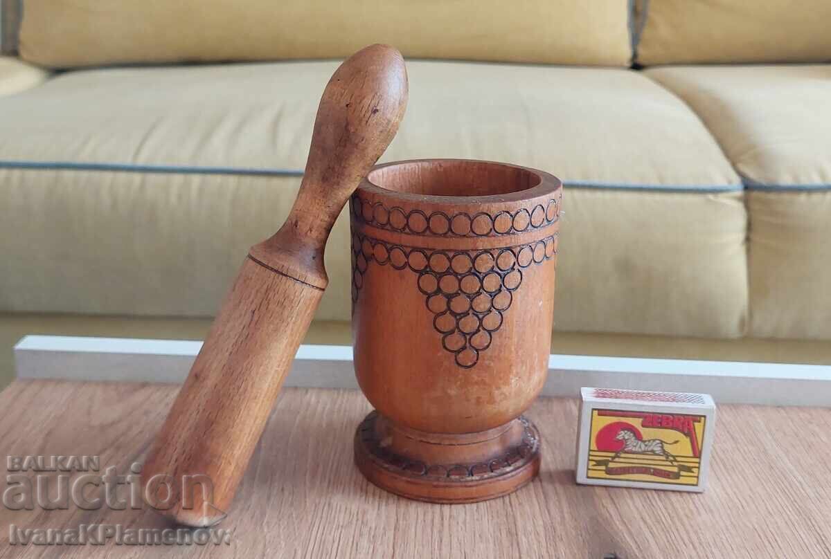 Wooden retro mortar for collectors - 6